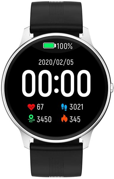 Smart Watch Printwell PW-103, Silver with Black Strap Screen