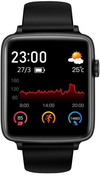 Smart Watch Printwell PW-101, Black with Black Strap Screen