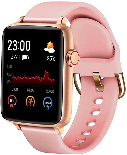 Smart Watch Printwell PW-101, Gold with Pink Strap Lateral view