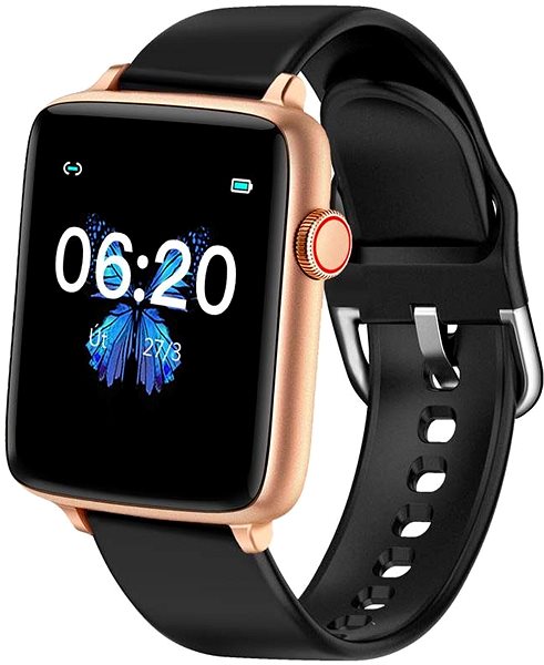 Smart Watch Printwell PW-101, Gold with Black Strap Lateral view