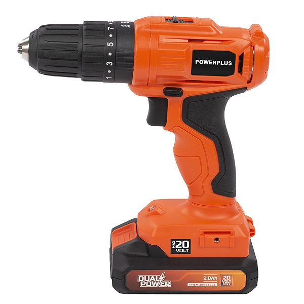 Cordless Drill POWERPLUS Impact Driver / Drill 20V SET POWDPO1110 (1 × 2 Ah) ...