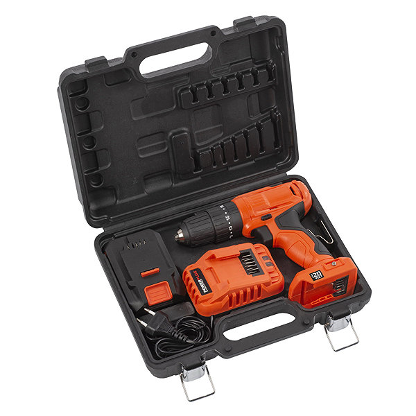 Aku vŕtačka POWERPLUS Skrutkovač / vŕtačka AKU s príklepom 20V SET POWDPO1110 (1 × 2 Ah) .