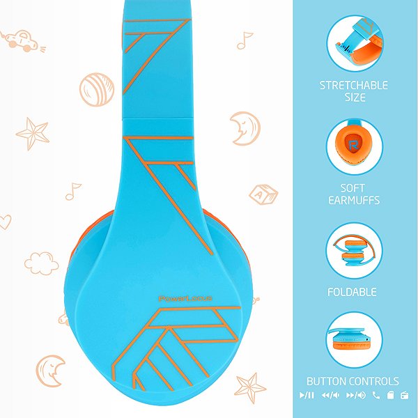Vezeték nélküli fül-/fejhallgató PowerLocus P2 Kids Blue/Orange ...