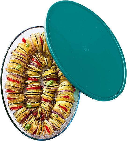Auflaufform Pyrex Glasbräter mit Deckel, 3,1 l, oval ...