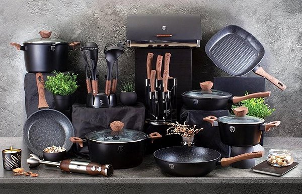 Pan BERLINGERHAUS Pan with marble surface 28 cm EBONY Line Rosewood Lifestyle