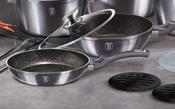 Pan BERLINGERHAUS Pan with marble surface 24 cm Carbon PRO Line Lifestyle
