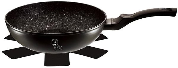 Wok Pan BERLINGERHAUS WOK pan with marble surface 28 cm Black Silver Collection ...