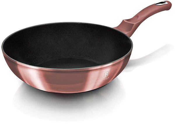 Wok Pan BERLINGERHAUS WOK pan with titanium surface 28 cm I-Rose Edition ...
