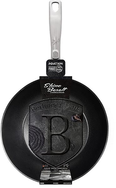 Wok Pan BERLINGERHAUS WOK pan with titanium surface 28 cm Shine Basalt Collection ...