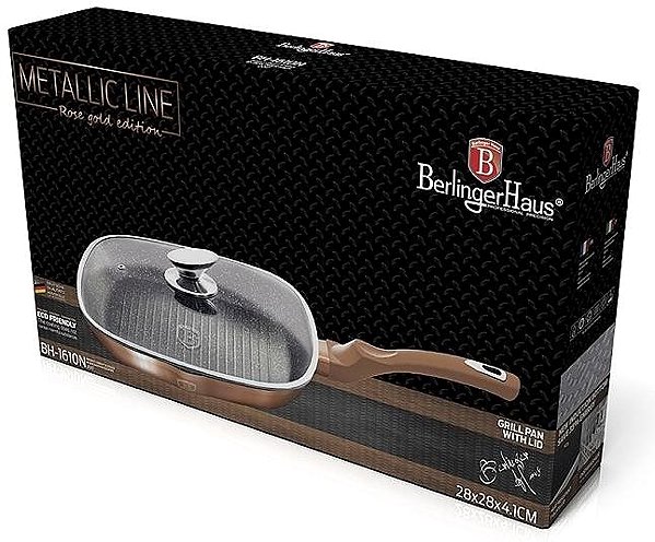 Pan BERLINGERHAUS Grill pan with lid Rosegold Metallic Line 28cm .