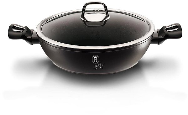 Pan BERLINGERHAUS Deep pan with lid Black Silver Collection 28cm Side view