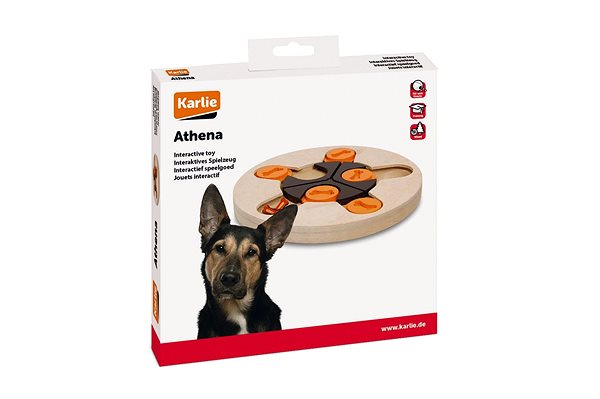 Interaktívna hračka pre psov Karlie – Interaktívna drevená hračka Athena 23 cm ...