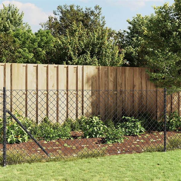 Pletivo SHUMEE Drôtené pletivo s prírubami 0,8 × 25 m antracitové ...