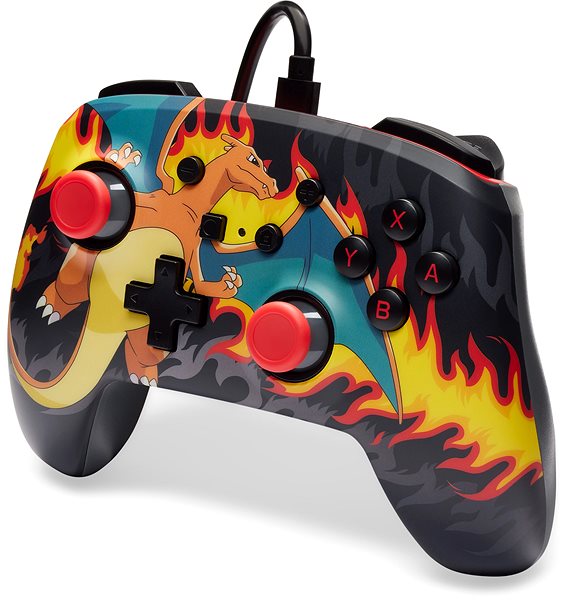Gamepad PowerA Enhanced Wired Controller for Nintendo Switch - Pokémon Charizard Firestorm ...