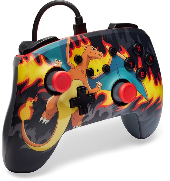 Gamepad PowerA Enhanced Wired Controller for Nintendo Switch - Pokémon Charizard Firestorm ...