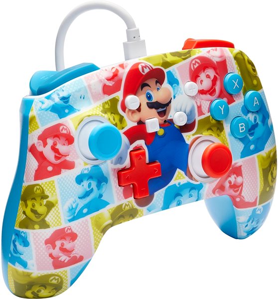 Gamepad PowerA Enhanced Wired Controller for Nintendo Switch - Super Mario - Mario Hero Reel ...