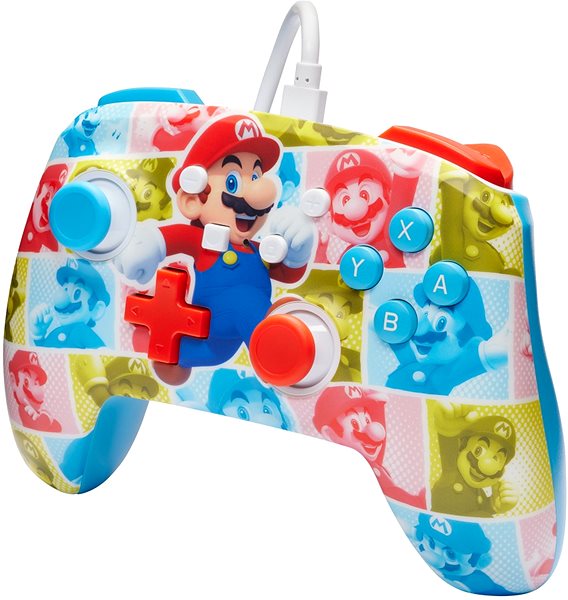 Gamepad PowerA Enhanced Wired Controller for Nintendo Switch - Super Mario - Mario Hero Reel ...