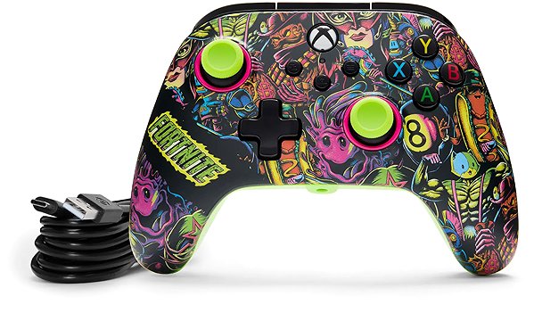 Gamepad PowerA Advantage Wired Controller for Xbox Series X|S - Fortnite Glow ...
