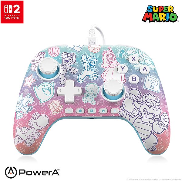 Gamepad PowerA Advantage Wired Controller for Nintendo Switch 2 - Super Mario, Mushroom Kingdom ...