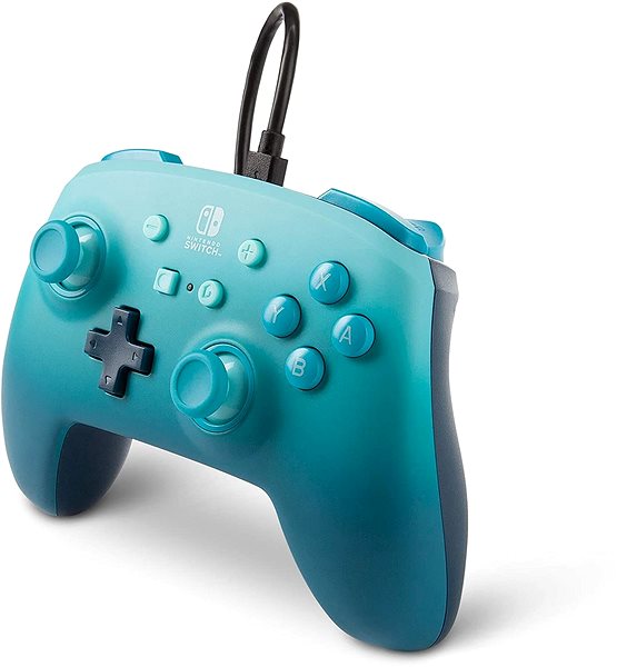 Gamepad PowerA Enhanced Wired Controller - Aquatic Fantasy - Nintendo Switch Lateral view