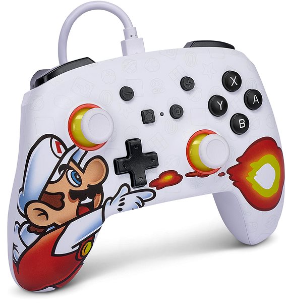 Gamepad PowerA Enhanced Wired Controller for Nintendo Switch - Fireball Mario ...