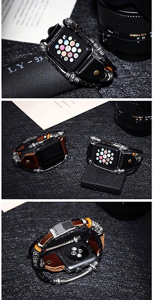 Predator Q1 Bracelet/Strap for Apple Smart Watch Brown 21.5cm / 38mm, 40mm No. 2.
