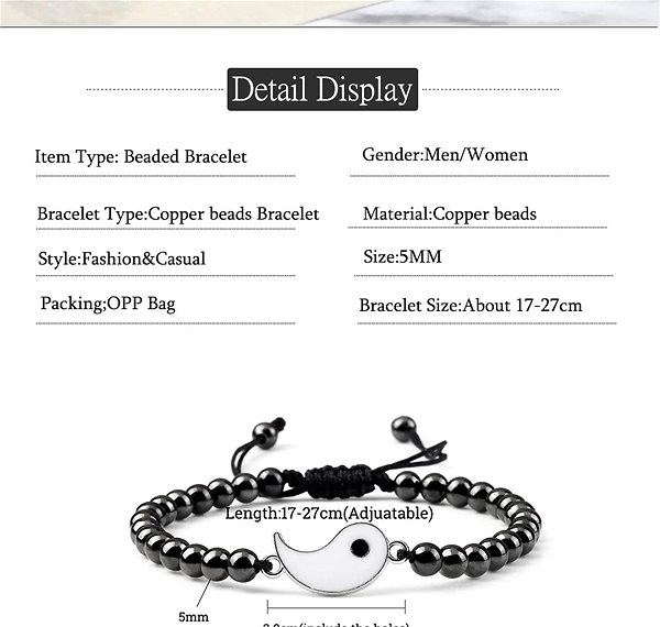 Wrap Q1 Yin Yang Beaded Bracelet -10-4.