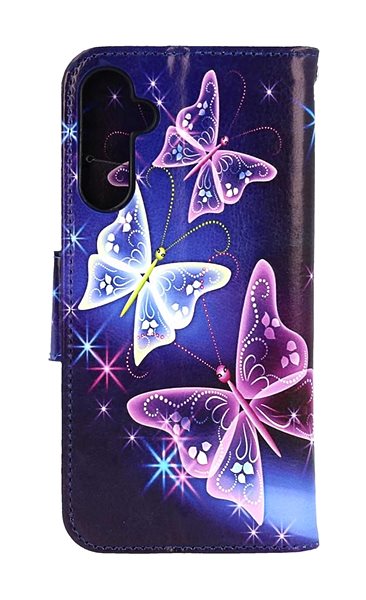Puzdro na mobil TopQ Puzdro Samsung A34 knižkové Modré s motýlikmi 94086 ...