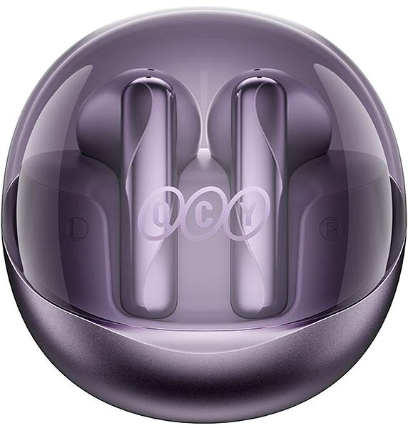Vezeték nélküli fül-/fejhallgató QCY T32 AilyBuds Clear, lila ...
