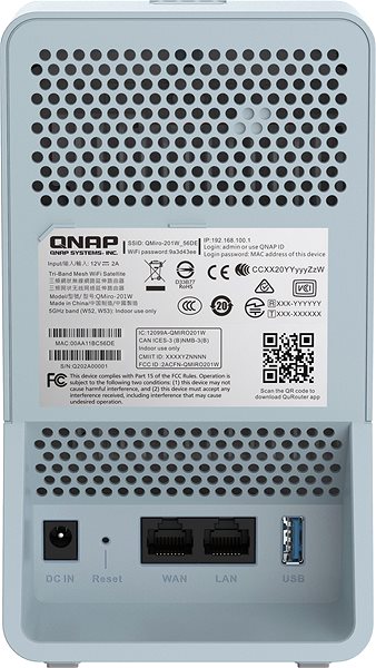 WiFi Router QNAP QMiro-201W Back page