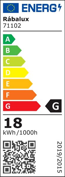 Ceiling Light Rabalux VENDEL, LED, 18 W, 3000 K, 32 cm Energy label