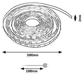 LED strip Rabalux 79022 STRIP, 19 W, RGB, 500 cm, IP44 .