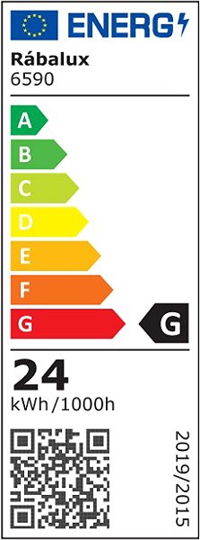 Mennyezeti lámpa Rabalux 6590 ASHTON LED, 24 W, 1870 lm, 4000 K Energia címke