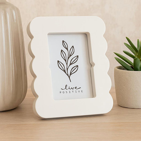 Photo Frame Home Styling Collection BASE photo frame with corrugated edge 16 × 2,2 × 20,8 cm, light beige ...