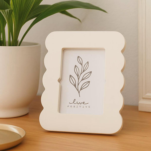 Photo Frame Home Styling Collection BASE photo frame with corrugated edge 16 × 2,2 × 20,8 cm, light beige ...