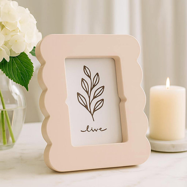 Photo Frame Home Styling Collection BASE photo frame with corrugated edge 16 × 2,2 × 20,8 cm, beige ...