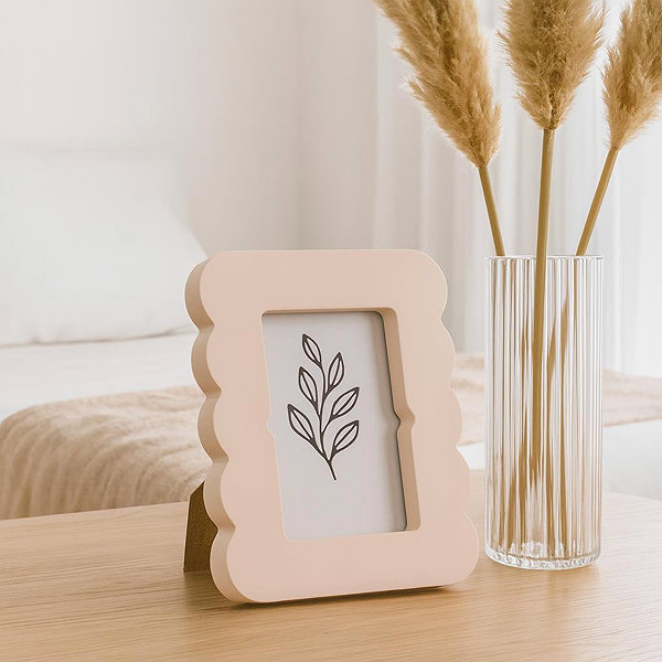 Photo Frame Home Styling Collection BASE photo frame with corrugated edge 16 × 2,2 × 20,8 cm, beige ...