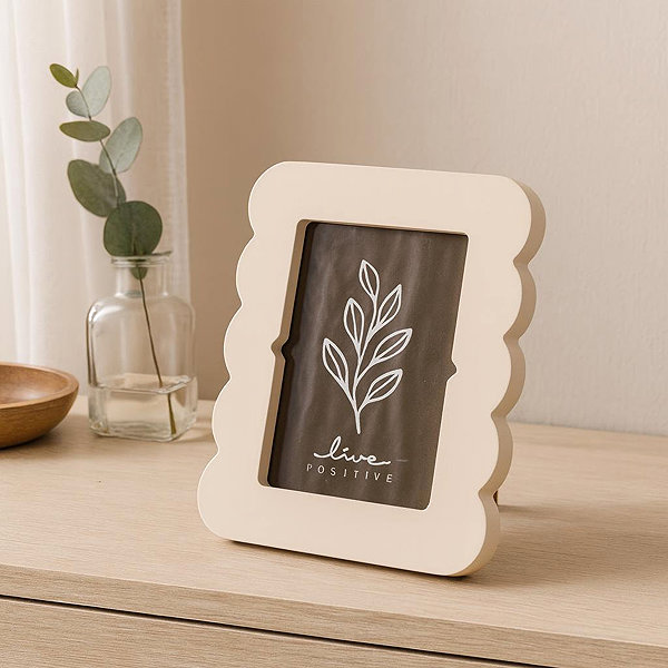 Photo Frame Home Styling Collection BASE photo frame with corrugated edge 18,5 × 2,2 × 23,3 cm, beige ...