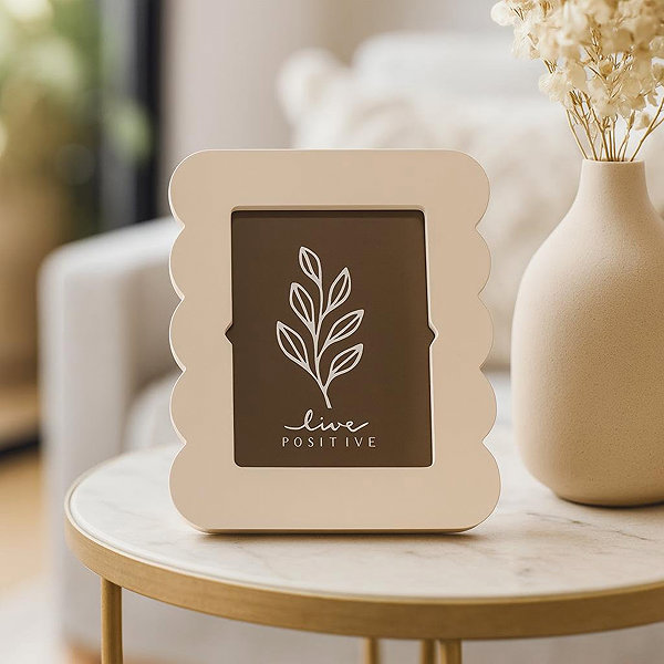 Photo Frame Home Styling Collection BASE photo frame with corrugated edge 18,5 × 2,2 × 23,3 cm, beige ...