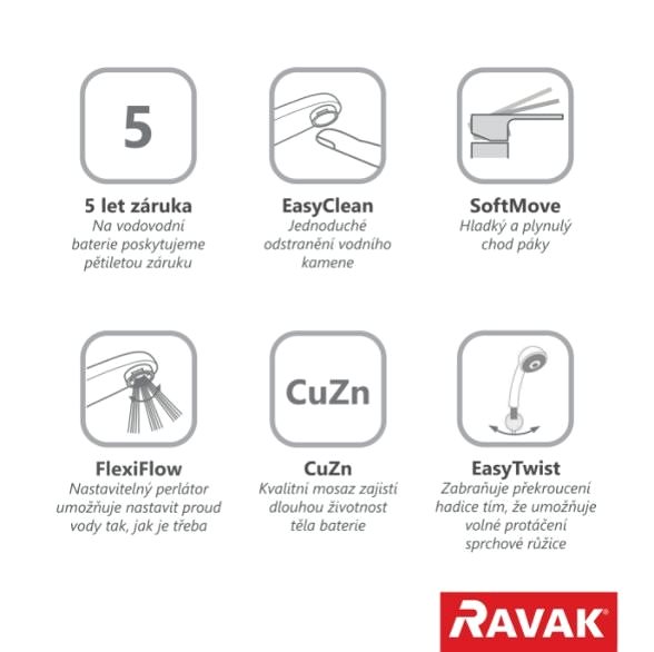 Tap RAVAK CR 112.00 Basin Mixer with Bidet Shower, without Drain ...
