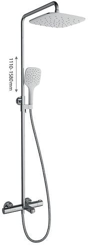 Tap RAVAK TE 092.00/150 Bath Shower Column Termo 300 Technical draft