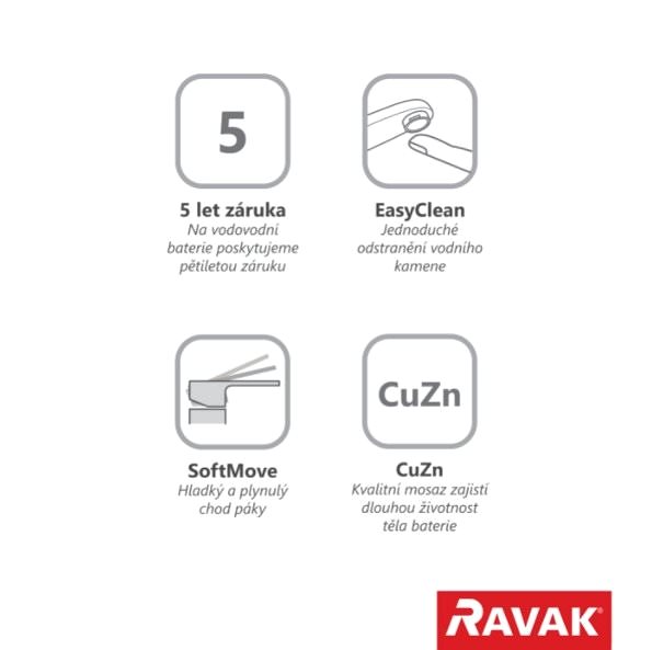 Tap RAVAK RS 051.00/150 Washbasin/Bath Wall Mixer with 150mm Switch ...