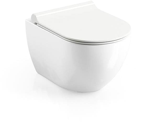 WC doska RAVAK WC doska Uni Chrome Slim biela Bočný pohľad