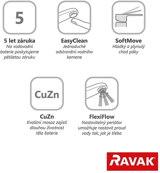 Tap RAVAK PU 019.20 Basin mixer Puri, black
PU 019.00 ...