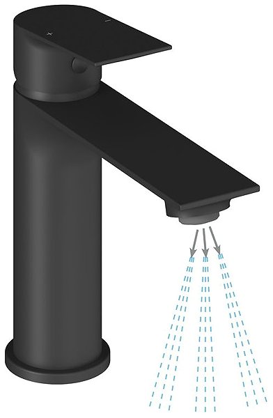Tap Ravak PN 014.20BLM Washbasin mixer 165 mm, without spout, black matt ...