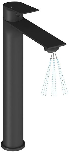Tap Ravak PN 015.20BLM Washbasin mixer 300 mm, without spout, black matt ...