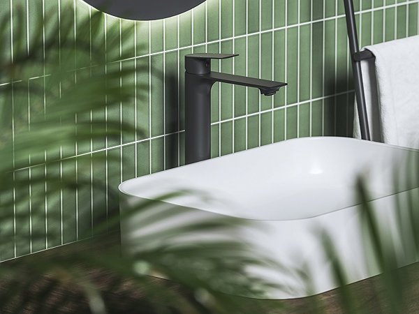 Tap Ravak PN 015.20BLM Washbasin mixer 300 mm, without spout, black matt ...