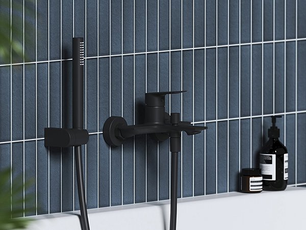 Tap Ravak PN 022.20BLM Bathroom wall mixer without shower set, black matt ...