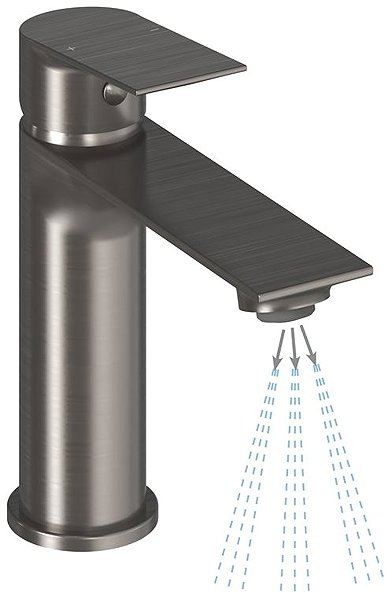 Tap Ravak PN 014.20GB Washbasin mixer 165 mm, without waste, brushed graphite ...