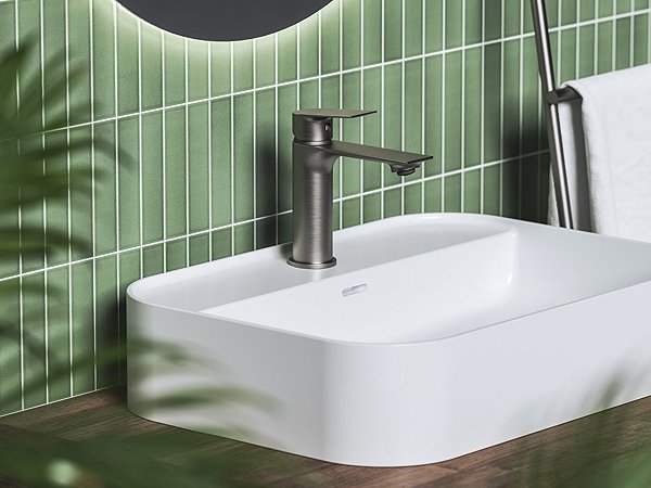 Tap Ravak PN 014.20GB Washbasin mixer 165 mm, without waste, brushed graphite ...